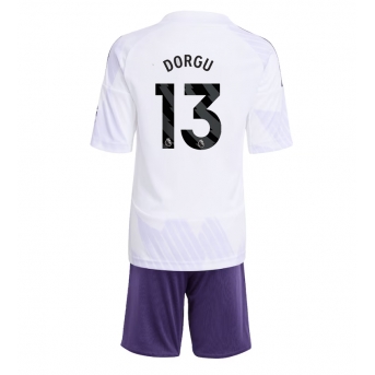 Billige Fotballdrakt Manchester United Patrick Dorgu #13 Replika Bortedraktsett Barn 2025-26 Kortermet (med bukser)
